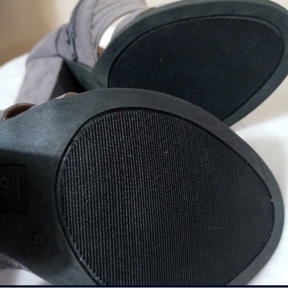 Brash Spade Peep Toe Boot Womens Gray Graphite Faux Suede NWOT - Picture 4 of 5